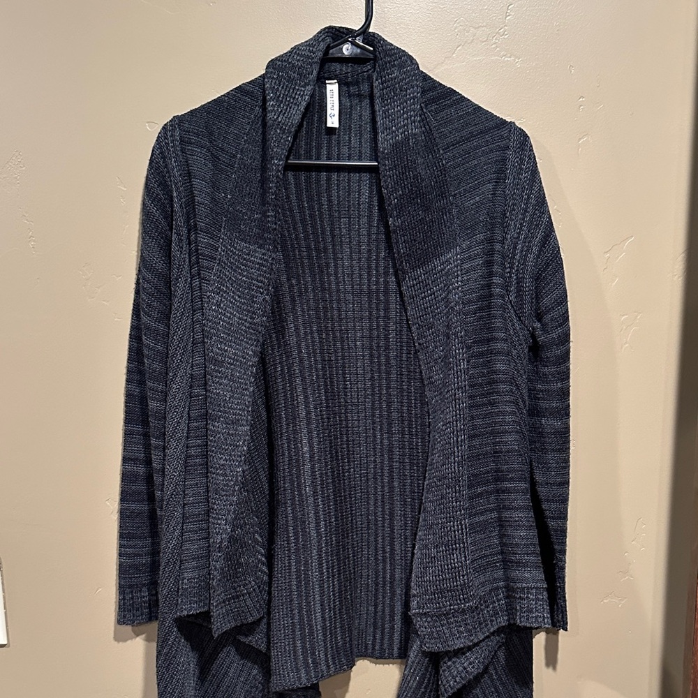 Full Tilt Charcoal Open Front Cardigan